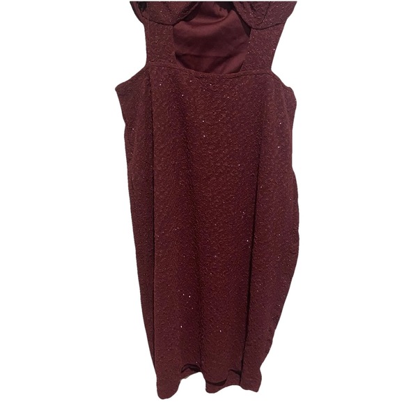 Windsor New With Tag Burgundy Strapless Sweetheart ‎ Glitter Mini Dress Size M - Picture 9 of 15